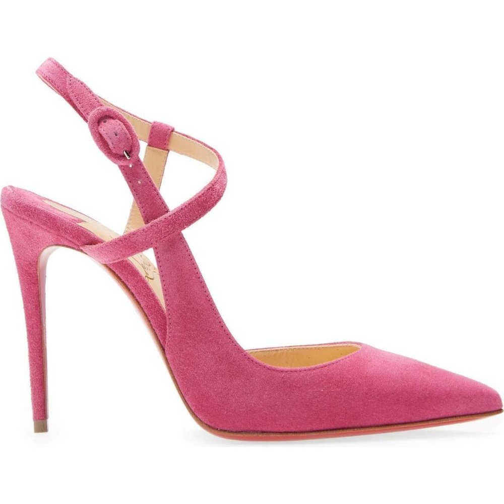 Christian Louboutin JENLOVE 100 Suede Ankle Strap Heels Pumps Shoes Sandals